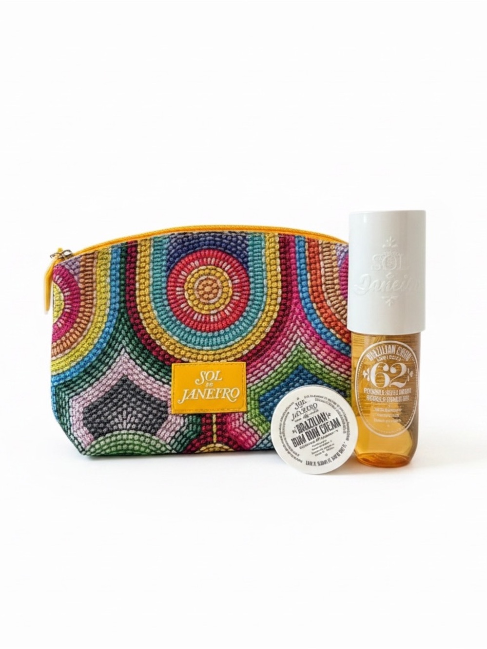 LÍMITED EDITION Sol de Janeiro pouch bag with Cheirosa 62™ body mist and cream